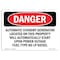 Signmission OSHA Danger Sign, 7" Height, Rigid Plastic, Automatic Standby Generator Located On This, Landscape OS-DS-P-710-L-1947 - alternate 1